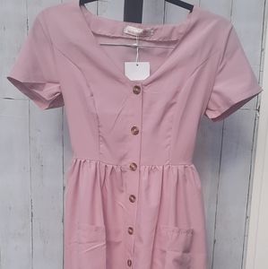 Mauve button up dress